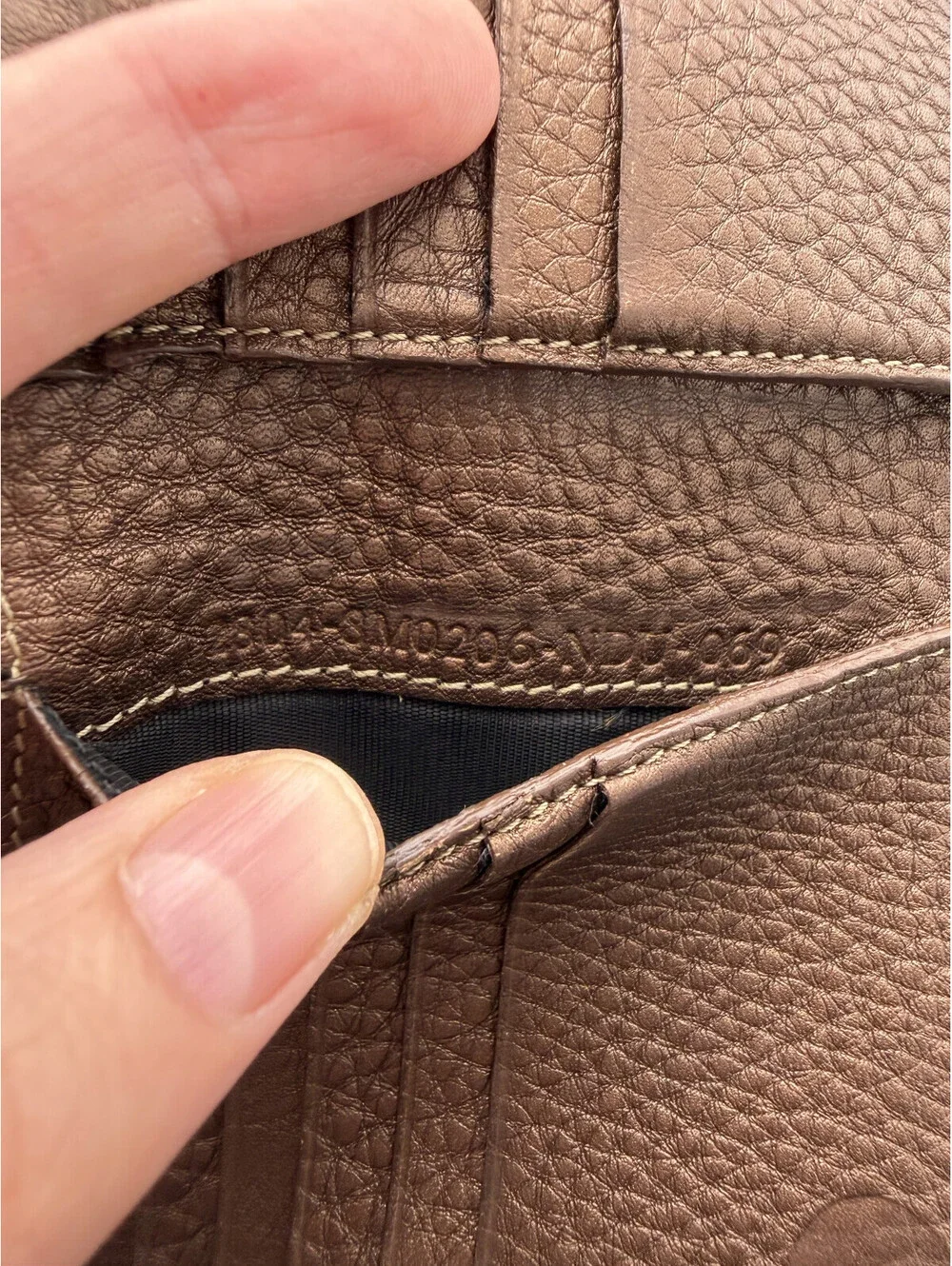 Authentic Fendi Selleria Small Bifold Wallet Hand-Stitched Roman Leather Brown
